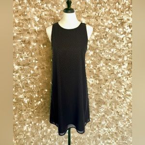 Leith- Anthropologie Black Dress with Textured Gold Accents -- Medium